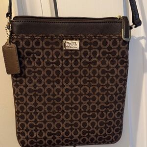 Coach Dark Brown Signature Crossbody Bag
